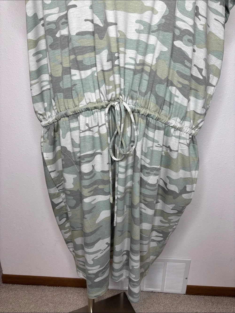 Belle by Kim Gravel Sage Green Camo Drawstring Dress